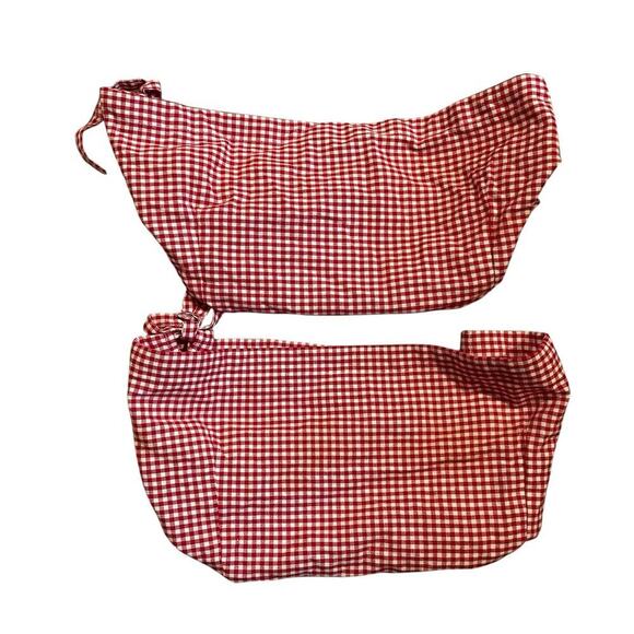Pottery Barn Kids Sabrina red white gingham set of two of basket liners - Picture 1 of 5